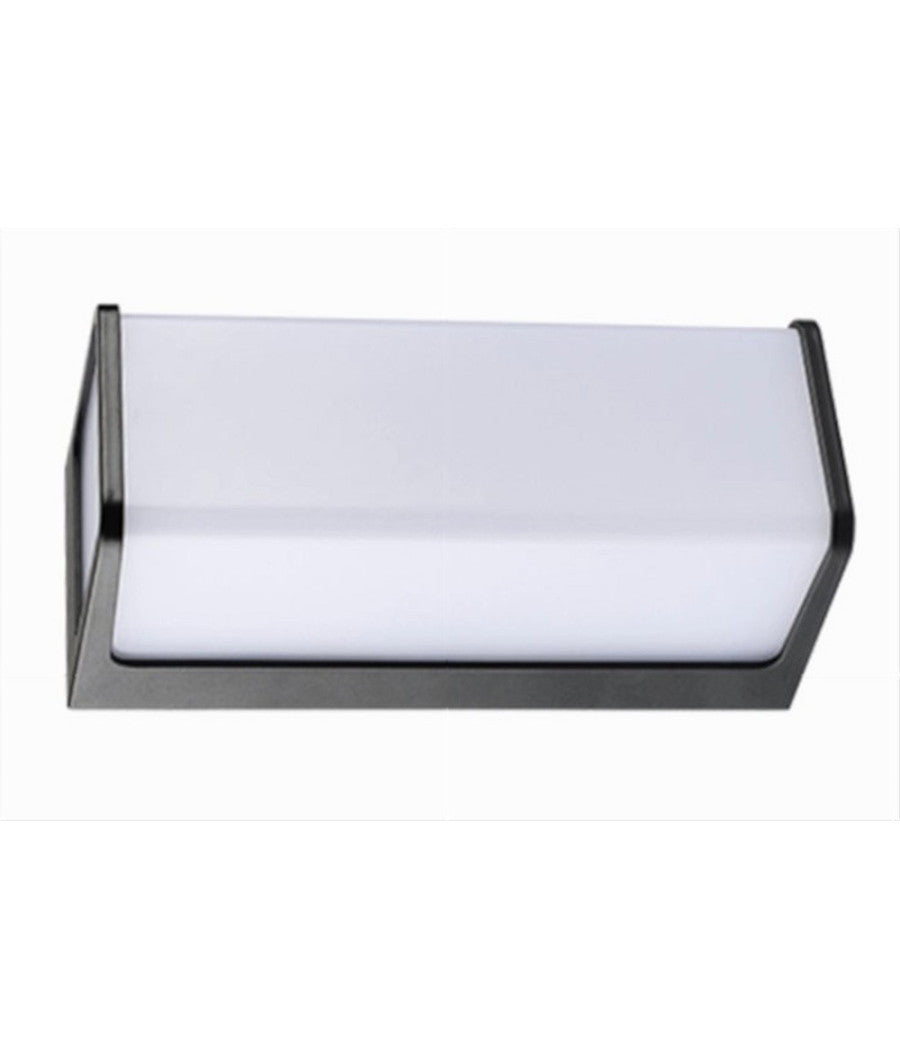 Applique Led Da Esterno Giardino Moderno Lampada Da Muro Nera 10 Watt Ip65 643-n  -bianco Freddo      -