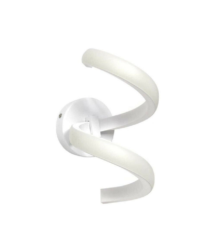 Applique Led Da Muro 9 Watt Curva Spirale Luce Naturale Fredda Calda E58 Bianca         