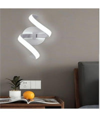 Applique Led Da Muro 9 Watt Curva Spirale Luce Naturale Fredda Calda E58 Bianca         