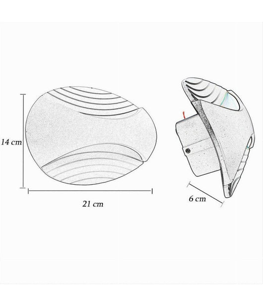 Applique Led Da Muro Doppia Emissione 6 W Lampada Ovale 3 Modalità  Luce Aq15-n3c         