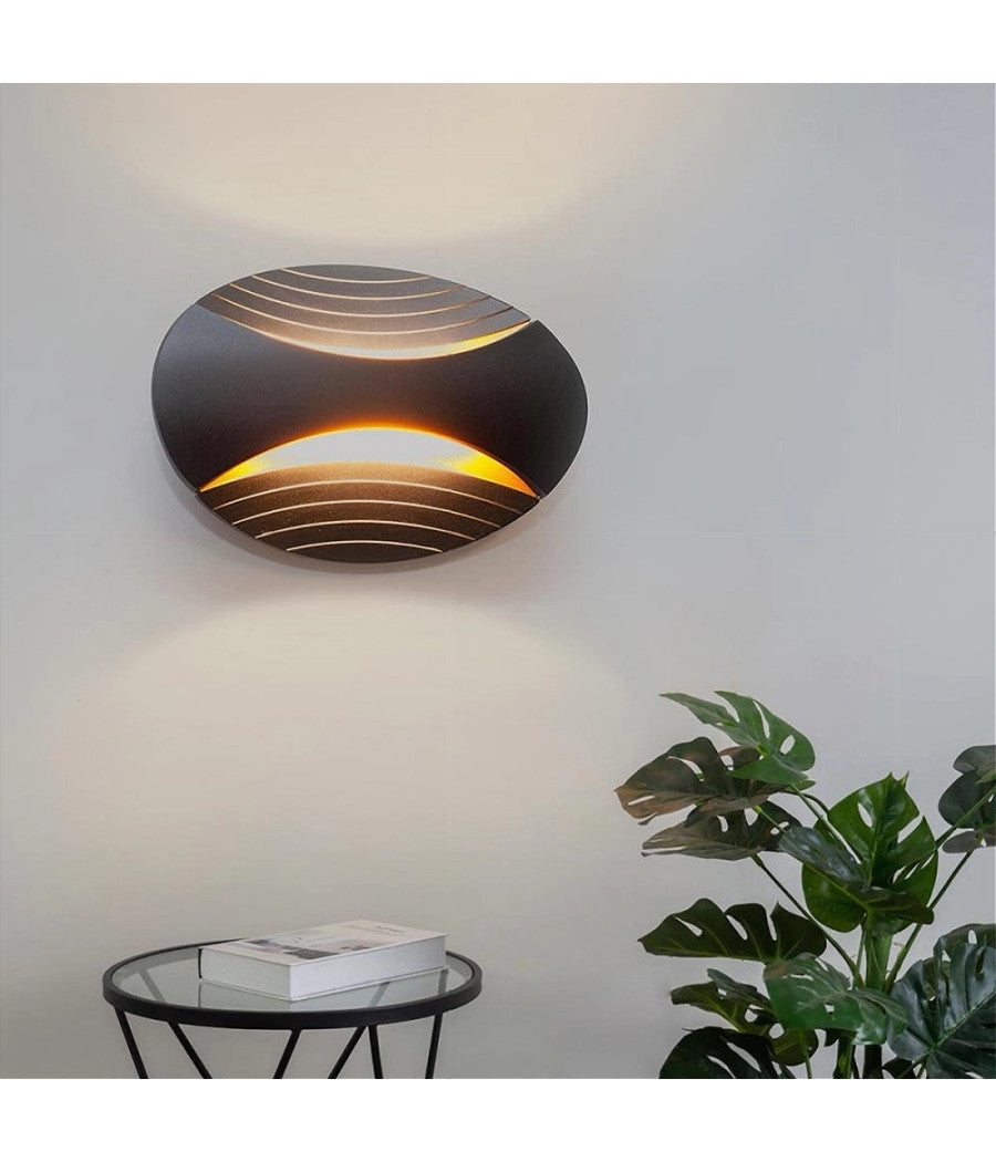 Applique Led Da Muro Doppia Emissione 6 W Lampada Ovale 3 Modalità  Luce Aq15-n3c         