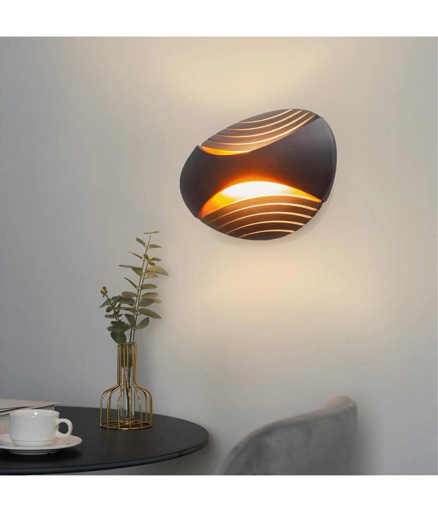 Applique Led Da Muro Doppia Emissione 6 W Lampada Ovale 3 Modalità  Luce Aq15-n3c         