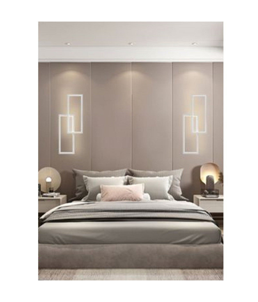 Applique Led Da Parete 32w 2 Rettangoli Aperti Luce Calda Fredda Naturale Aq25-b  -bianco Freddo      -