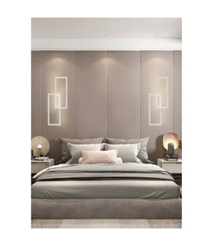 Applique Led Da Parete 32w 2 Rettangoli Aperti Luce Calda Fredda Naturale Aq25-b  -bianco Freddo      -