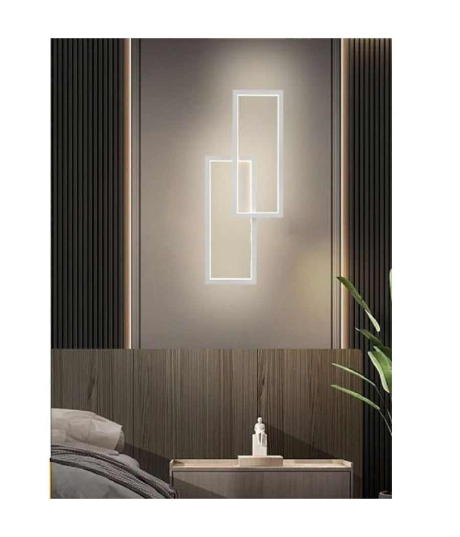 Applique Led Da Parete 32w 2 Rettangoli Aperti Luce Calda Fredda Naturale Aq25-b  -bianco Naturale      -
