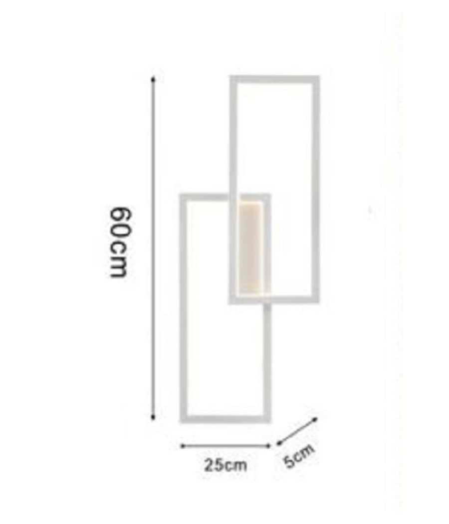 Applique Led Da Parete 32w 2 Rettangoli Aperti Luce Calda Fredda Naturale Aq25-b         