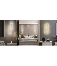 Applique Led Da Parete 32w 2 Rettangoli Aperti Luce Calda Fredda Naturale Aq25-b         