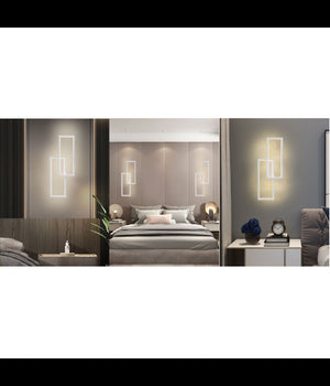 Applique Led Da Parete 32w 2 Rettangoli Aperti Luce Calda Fredda Naturale Aq25-b         