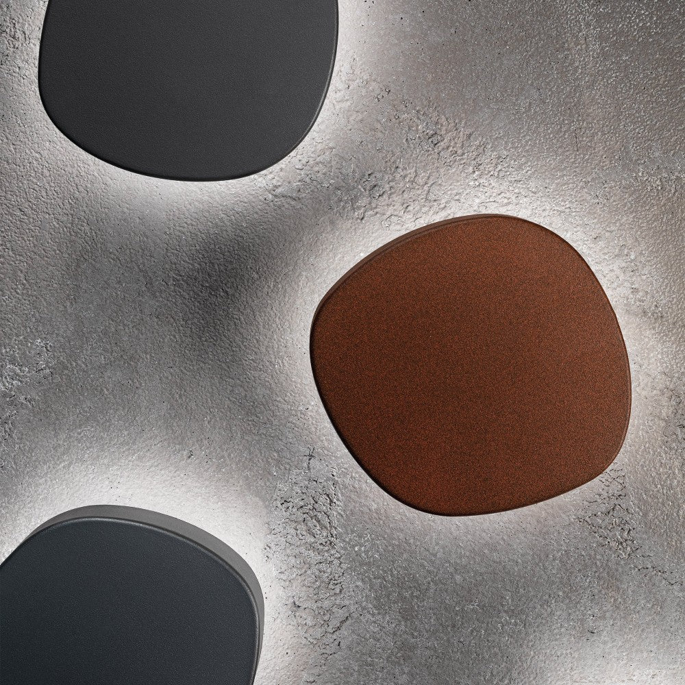 Applique LED da parete Zafferano Ciottolo IP54 7W 890lm 3000K in alluminio Grigio Scuro