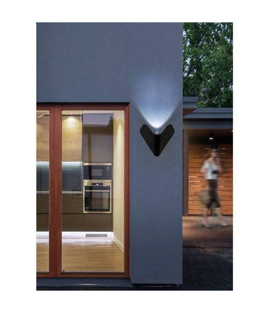 Applique Led Esterno Parete 12 W Alluminio Nero Luce Fredda Calda Naturale Es61  -bianco Freddo      -