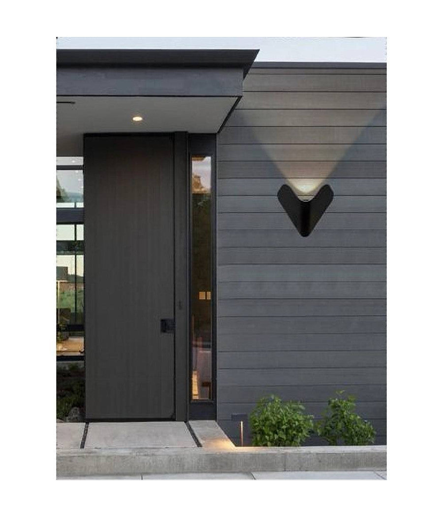 Applique Led Esterno Parete 12 W Alluminio Nero Luce Fredda Calda Naturale Es61         