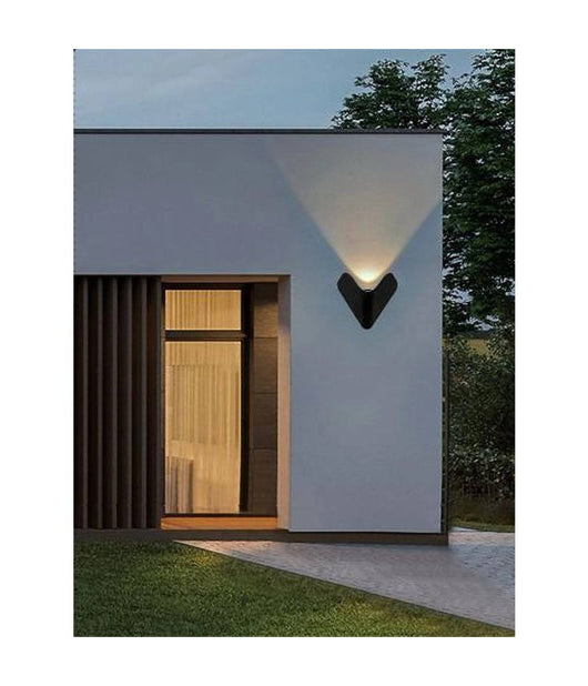 Applique Led Esterno Parete 12 W Alluminio Nero Luce Fredda Calda Naturale Es61  -bianco Caldo      -