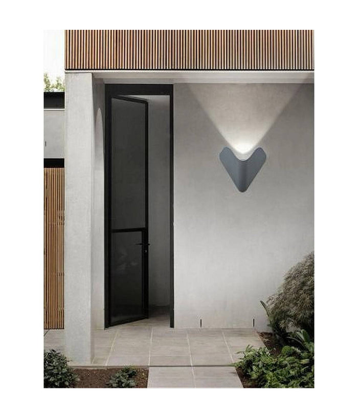 Applique Led Esterno Parete 12w Alluminio Grigio Luce Fredda Calda Naturale Es61         