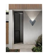 Applique Led Esterno Parete 12w Alluminio Grigio Luce Fredda Calda Naturale Es61  -bianco Freddo      -