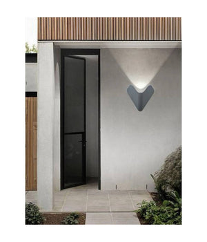 Applique Led Esterno Parete 12w Alluminio Grigio Luce Fredda Calda Naturale Es61  -bianco Freddo      -