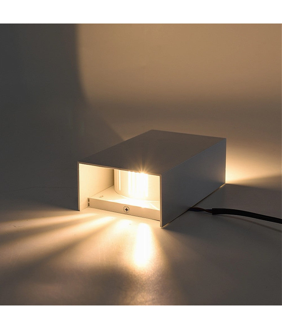 Applique Led Esterno Rettangolare 10w Doppia Emissione Di Luce 3000k 4000k 640-b  -bianco Caldo      -