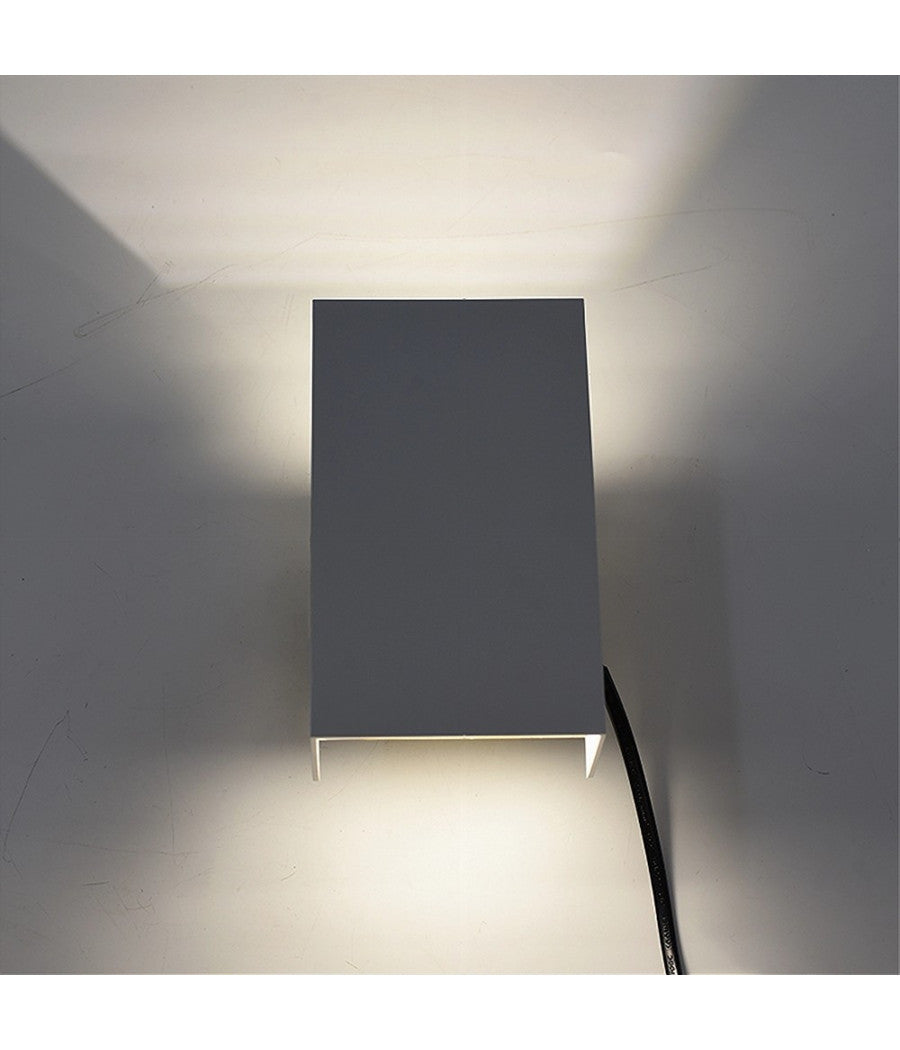 Applique Led Esterno Rettangolare 10w Doppia Emissione Di Luce 3000k 4000k 640-b  -bianco Naturale      -