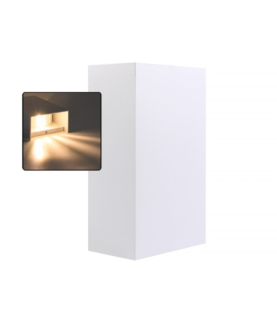 Applique Led Esterno Rettangolare 10w Doppia Emissione Di Luce 3000k 4000k 640-b  -bianco Caldo      -