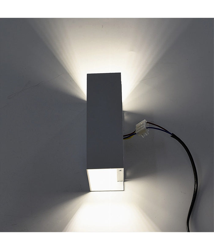 Applique Led Esterno Rettangolare 10w Doppia Emissione Di Luce 3000k 4000k 640-b  -bianco Naturale      -