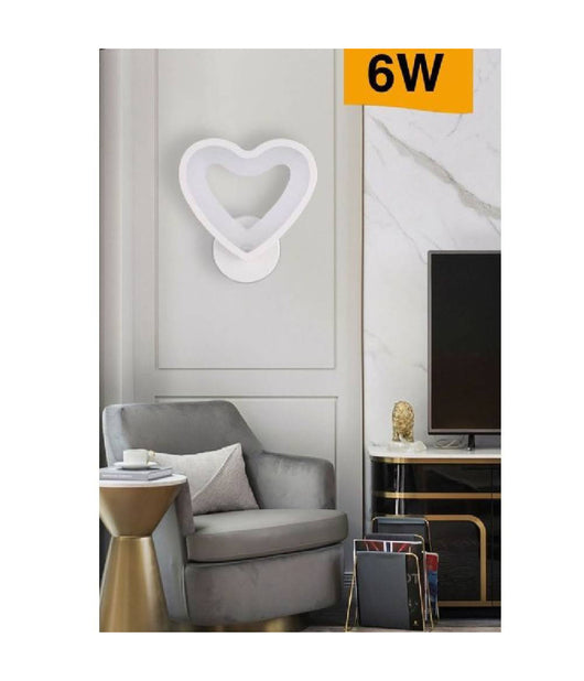 Applique Led Forma Cuore 6 W A Parete Abat Jour 3 Modalità  Di Colore Luce E28-3c         