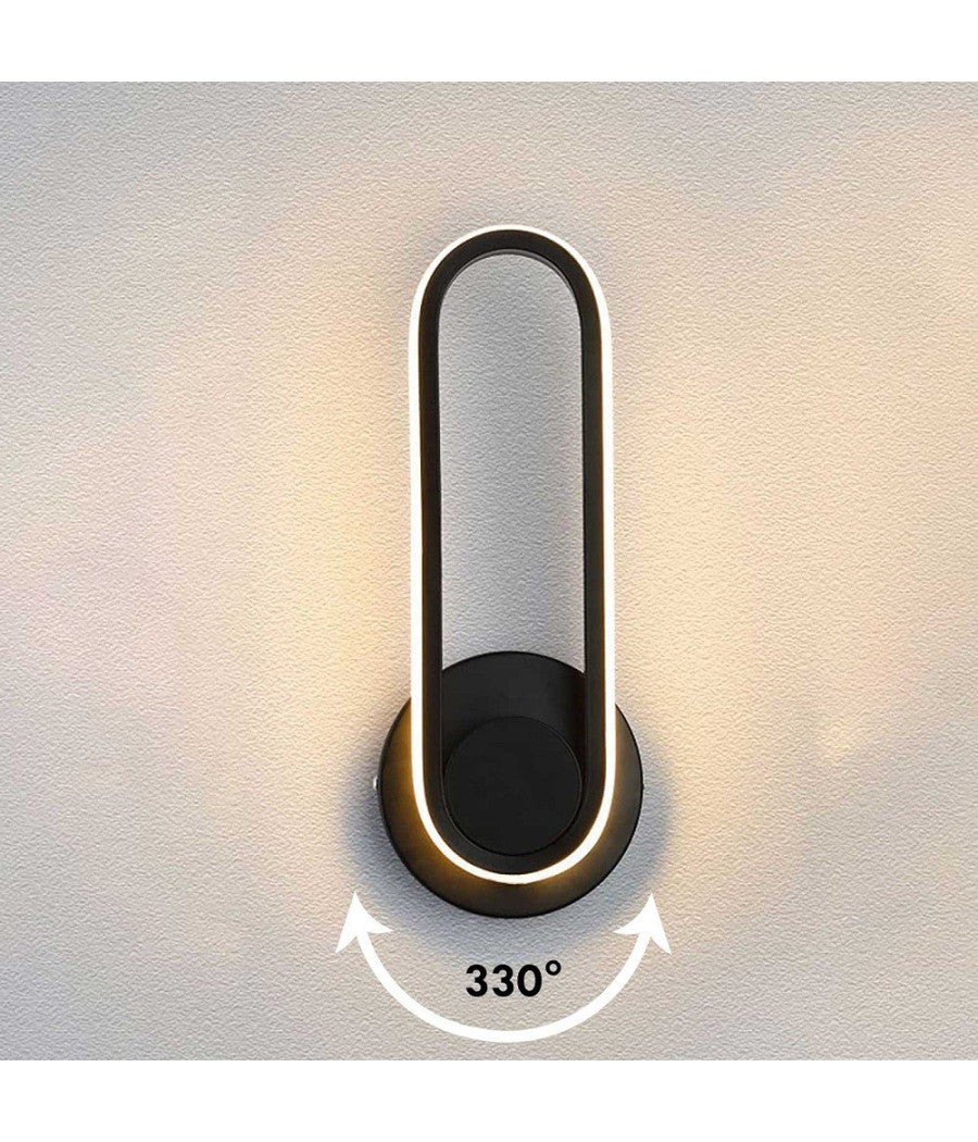 Applique Led Girevole 9w 3 Step Luce 3000k 4000k 6000k Lampada Elegante Muro 230v         