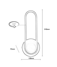 Applique Led Girevole 9w 3 Step Luce 3000k 4000k 6000k Lampada Elegante Muro 230v         