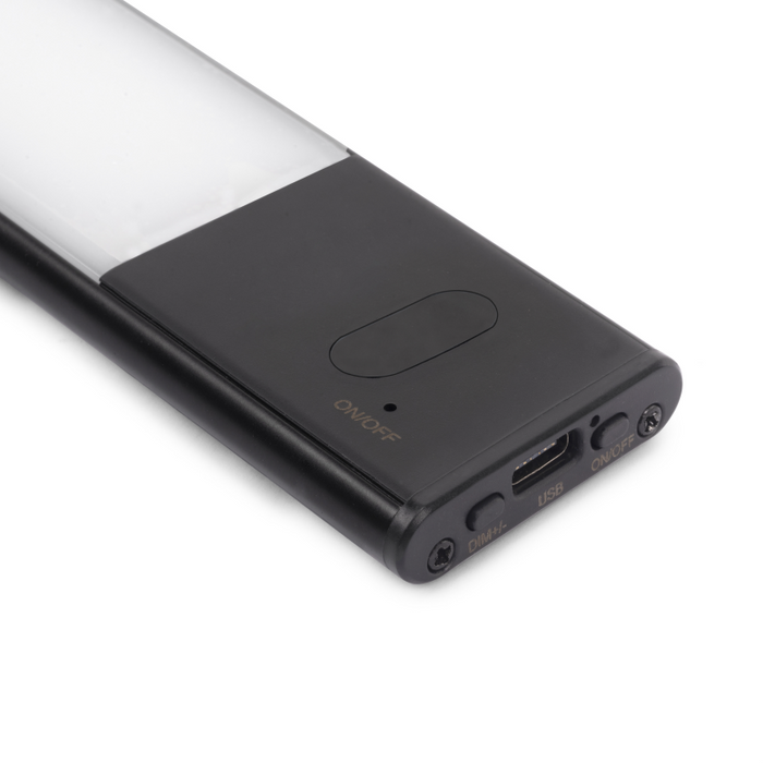 Applique LED Kaus Black ricaricabile via USB con sensore tattile di prossimità, 240mm, Verniciato nero