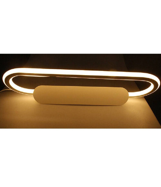 Applique Led Lampada Da Specchio 16w Ovale Bagno Luce 3000k 6500k 4000k 45cm F06  -bianco Caldo      -
