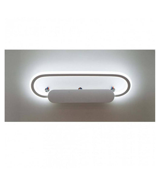 Applique Led Lampada Da Specchio 16w Ovale Bagno Luce 3000k 6500k 4000k 45cm F06  -bianco Freddo      -