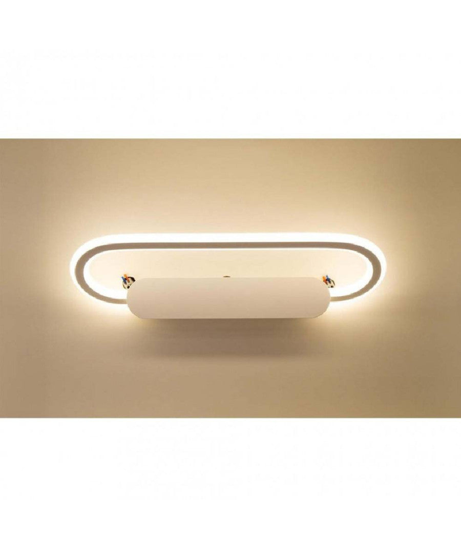 Trade Shop - Applique Led Lampada Da Specchio 16w Ovale Bagno Luce 3000k 6500k 4000k 45cm F06 - -bianco Naturale      -