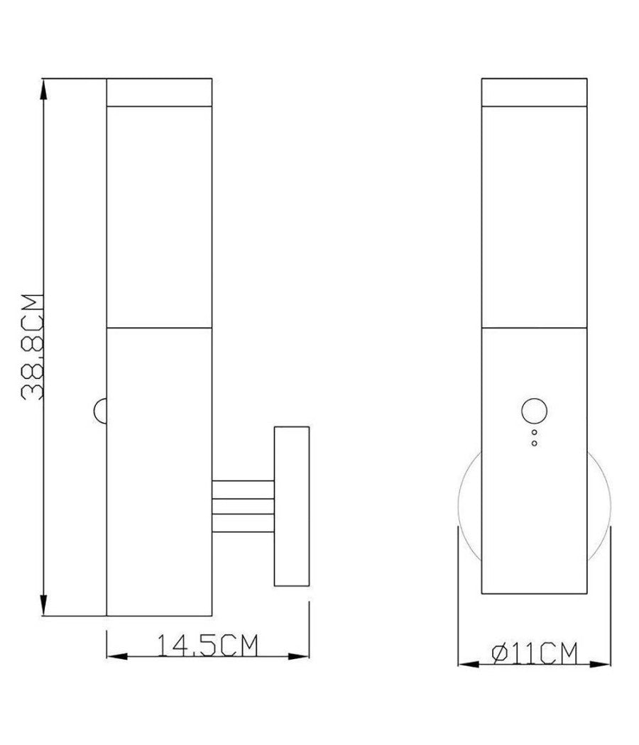 Applique Led Lampada E27 Parete Sensore Movimento Luce Esterni Giardino Ip44 230v         