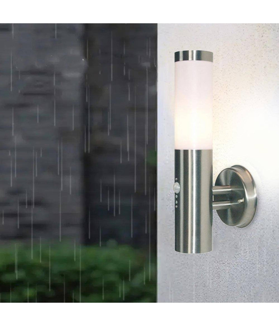 Applique Led Lampada E27 Parete Sensore Movimento Luce Esterni Giardino Ip44 230v         