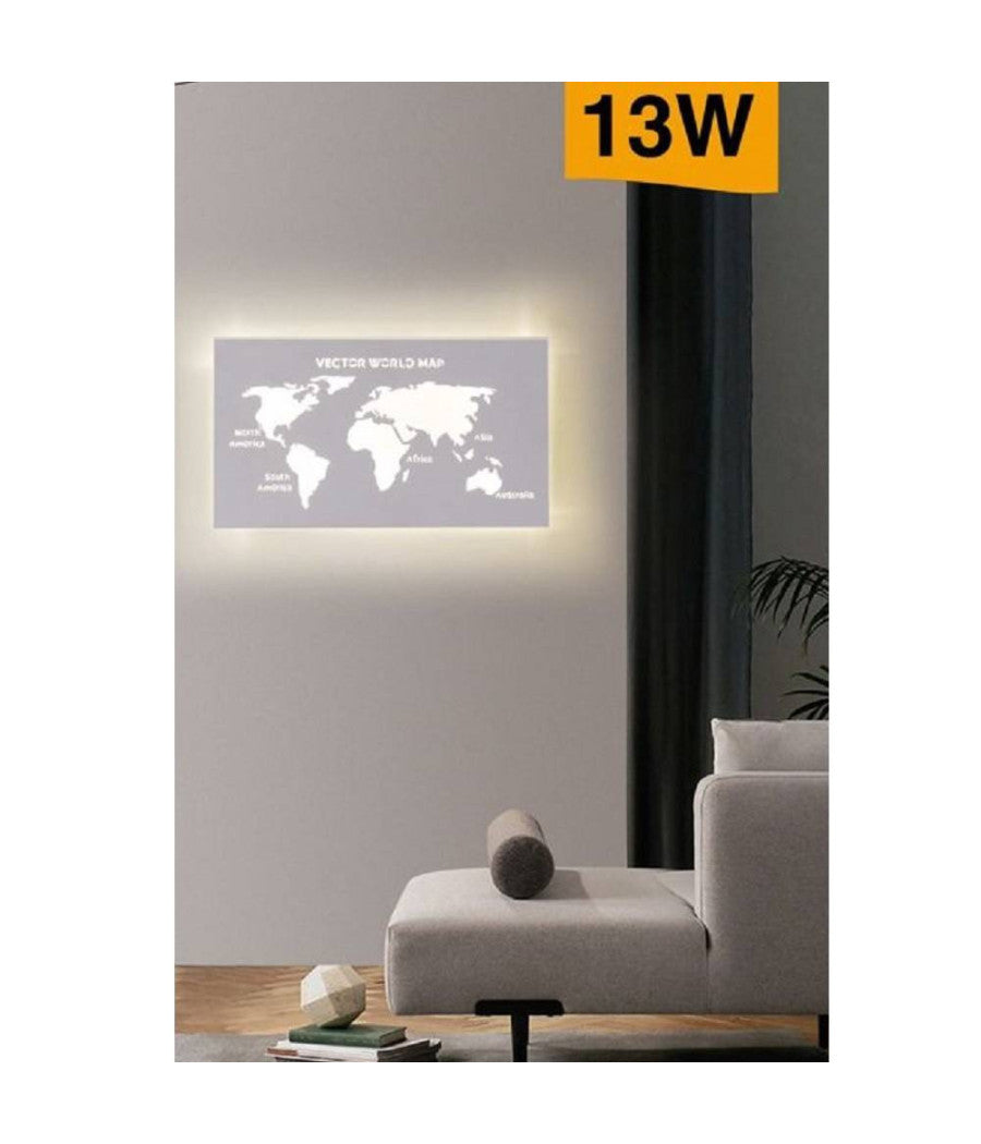 Applique Led Moderno Da Parete Retroilluminato 13w 3 Colorazione Di Luce Aq18-3c         