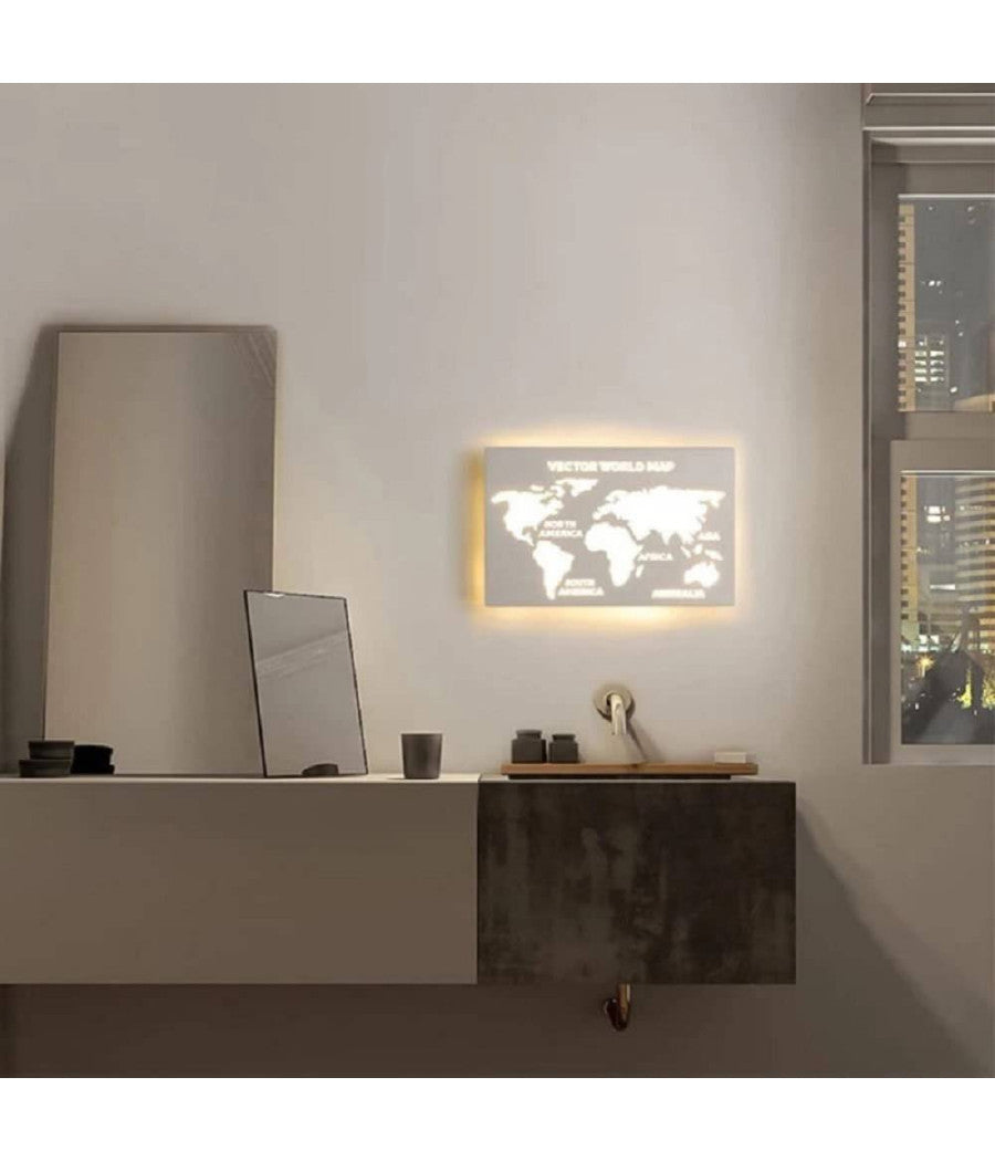 Applique Led Moderno Da Parete Retroilluminato 13w 3 Colorazione Di Luce Aq18-3c         