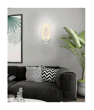 Applique Led Ovale 9 Watt Parete Lumetto Luce Bianca Fredda Calda Naturale E25         