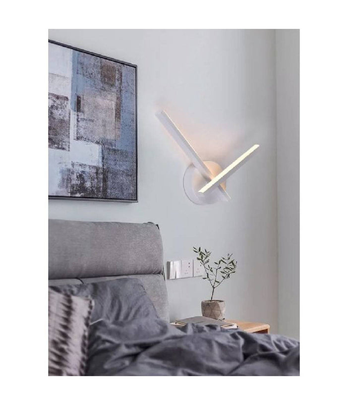 Applique Led Parete 6 W 2 Bracci Incrociati Moderno Luce 3000k 4000k 6500k E67-b         