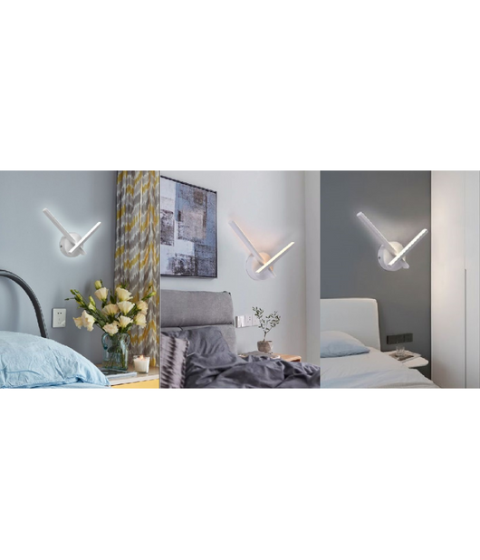 Applique Led Parete 6 W 2 Bracci Incrociati Moderno Luce 3000k 4000k 6500k E67-b         