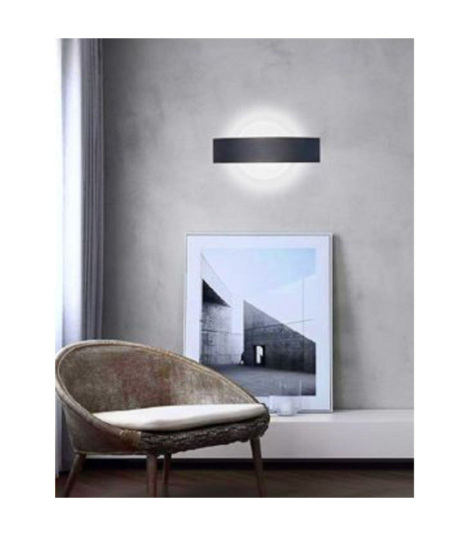 Applique Led Parete Moderna Nera 8 W Doppia Emissione Luce 6500k 3000k 4000k E17         