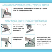 Applique LED per specchio 50 cm luce naturale e doppia installazione