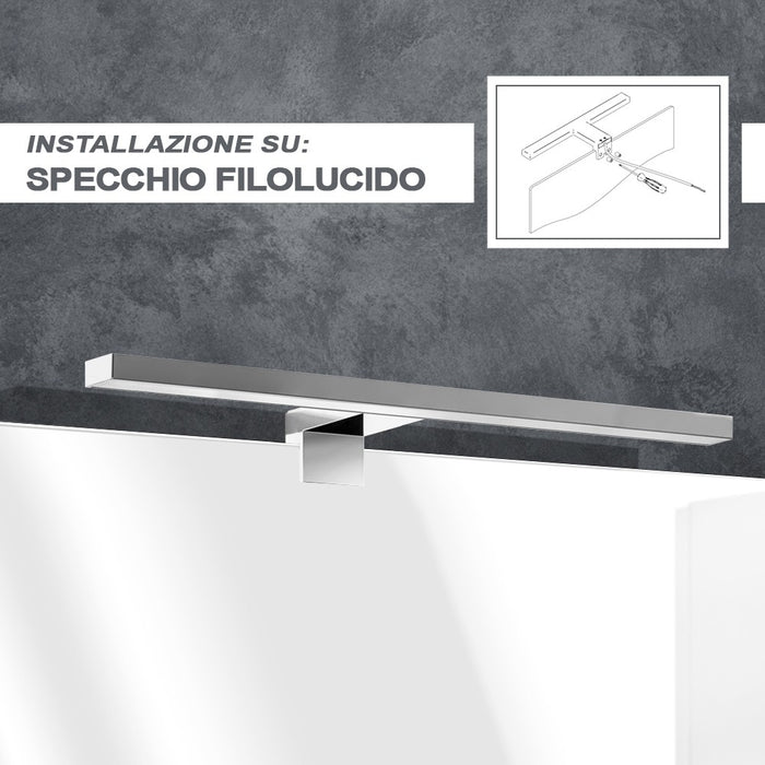 Applique LED per specchio 50 cm luce naturale e doppia installazione