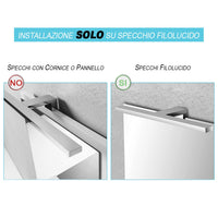 Applique LED per specchio a filo con luce naturale in ABS cromato