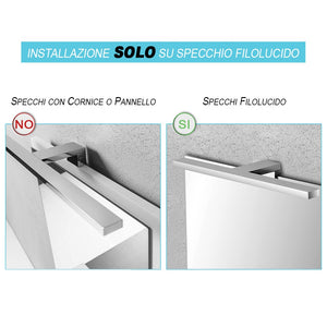 Applique LED per specchio a filo con luce naturale in ABS cromato
