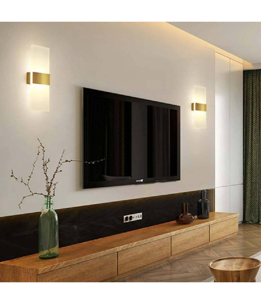 Applique Led Rettangolare 10w Parete Doppia Emissione 3 Colorazione Luce E37-c3c         