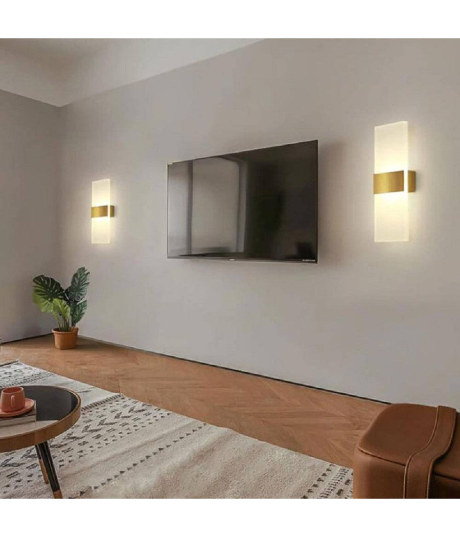 Applique Led Rettangolare 10w Parete Doppia Emissione 3 Colorazione Luce E37-c3c         