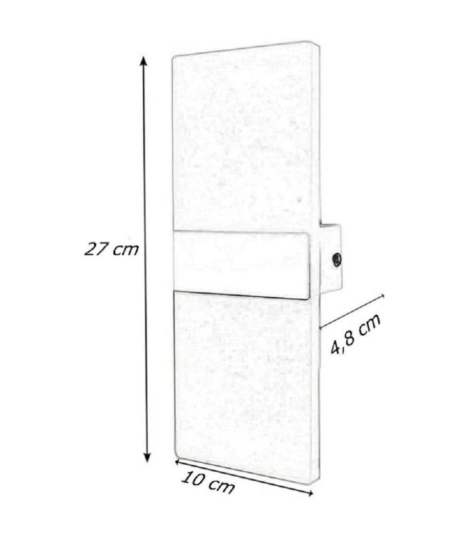 Applique Led Rettangolare 10w Parete Doppia Emissione 3 Colorazione Luce E37-c3c         