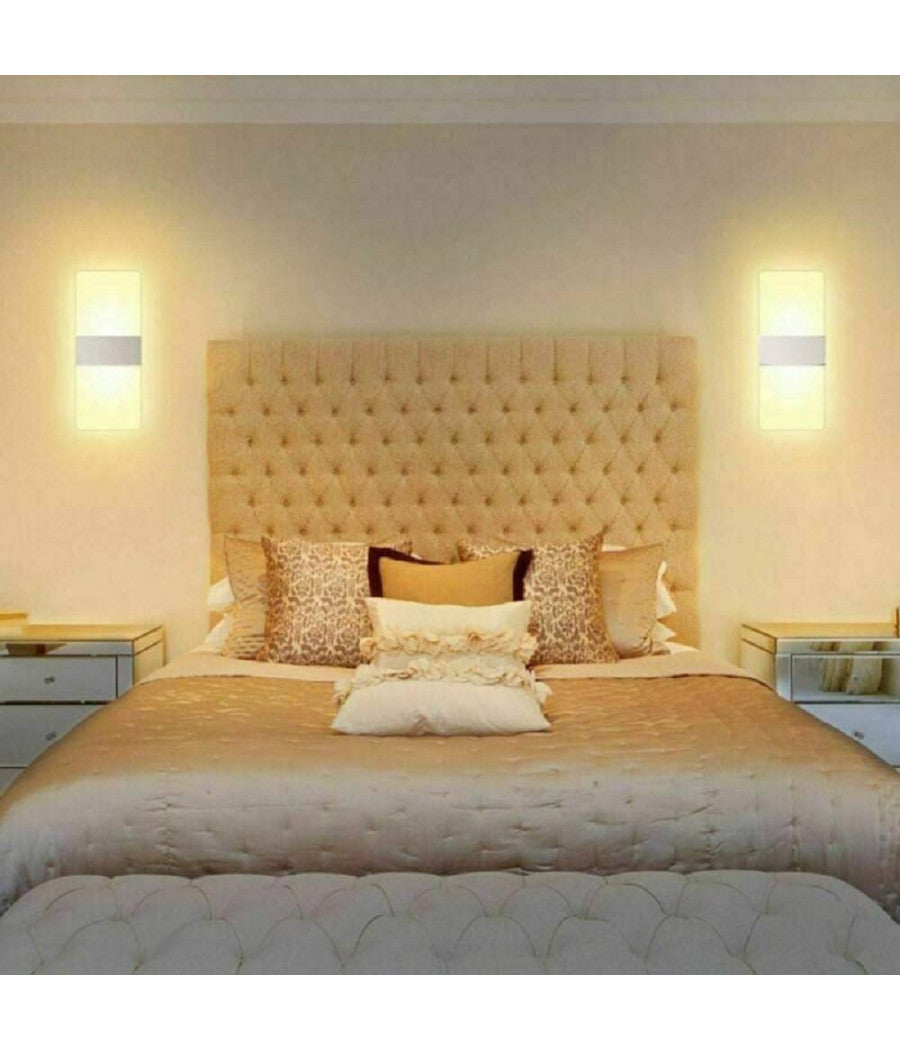 Applique Led Rettangolare 10w Parete Doppia Emissione 3 Colorazioni Luce E37-b3c         