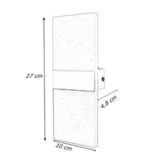 Applique Led Rettangolare 10w Parete Doppia Emissione 3 Colorazioni Luce E37-b3c         