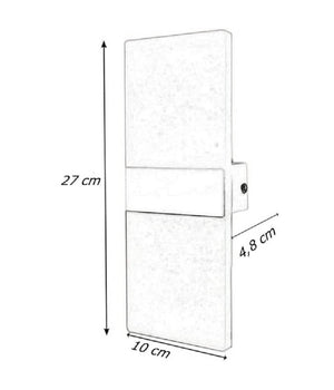 Applique Led Rettangolare 10w Parete Doppia Emissione 3 Colorazioni Luce E37-b3c         