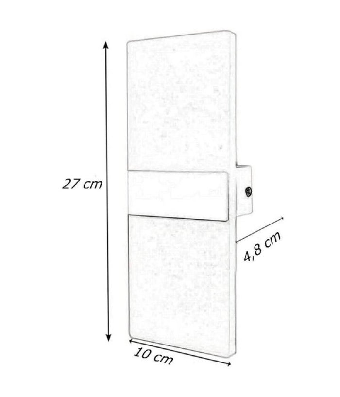 Applique Led Rettangolare 10w Parete Doppia Emissione 3 Colorazioni Luce E37-b3c         