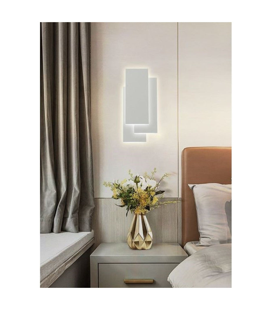 Applique Led Rettangolare 12w 650 Lm A Parete 3 Temperature Di Luce Cct E41-b3c         